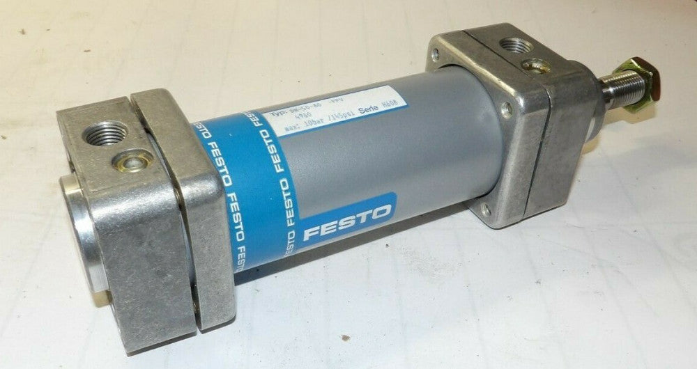NEW FESTO PNEUMATIC CYLINDER 50MM BORE 80MM STROKE 10 BAR 145Psi DN-50-80-PPV