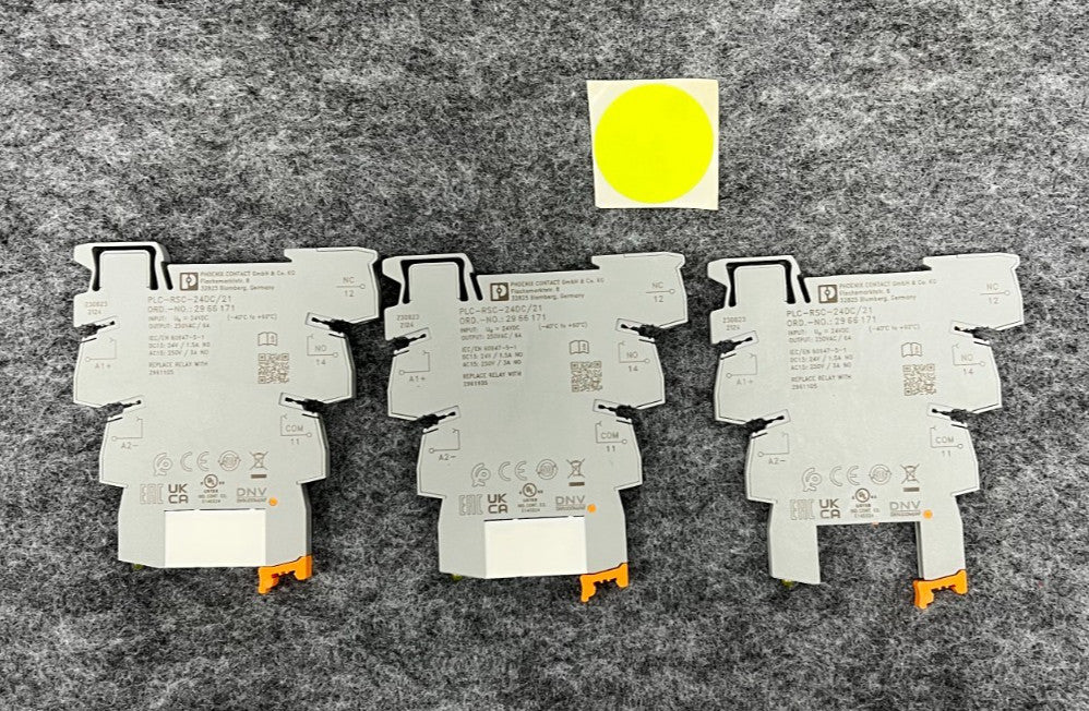 PHOENIX CONTACT PLC-RSC-24DC/21 RELAY MODULE INPUT VOLTAGE 24V DC LOT OF 3