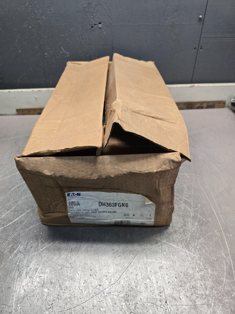 EATON DH363FGK6 HEAVY-DUTY FUSIBLE SAFETY SWITCH 100A/600V/3P/60HZ,NEW IN BOX!