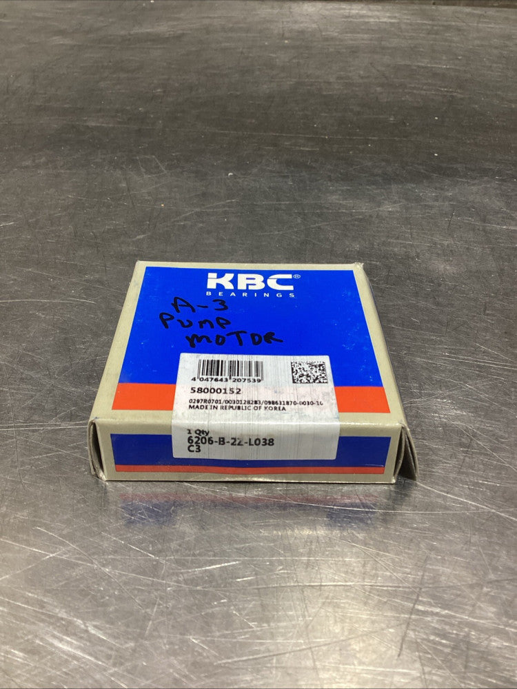 KBC 6206-B-2Z-L038 C3 Ball Bearing, NOS