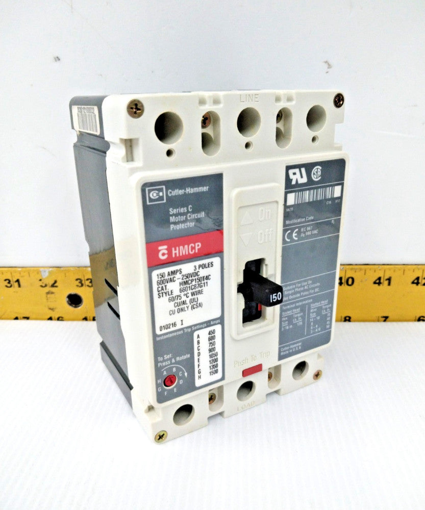 Cutler-Hammer 150 Amp Motor Circuit Protector 600 VAC 3 Pole HMCP150T4C