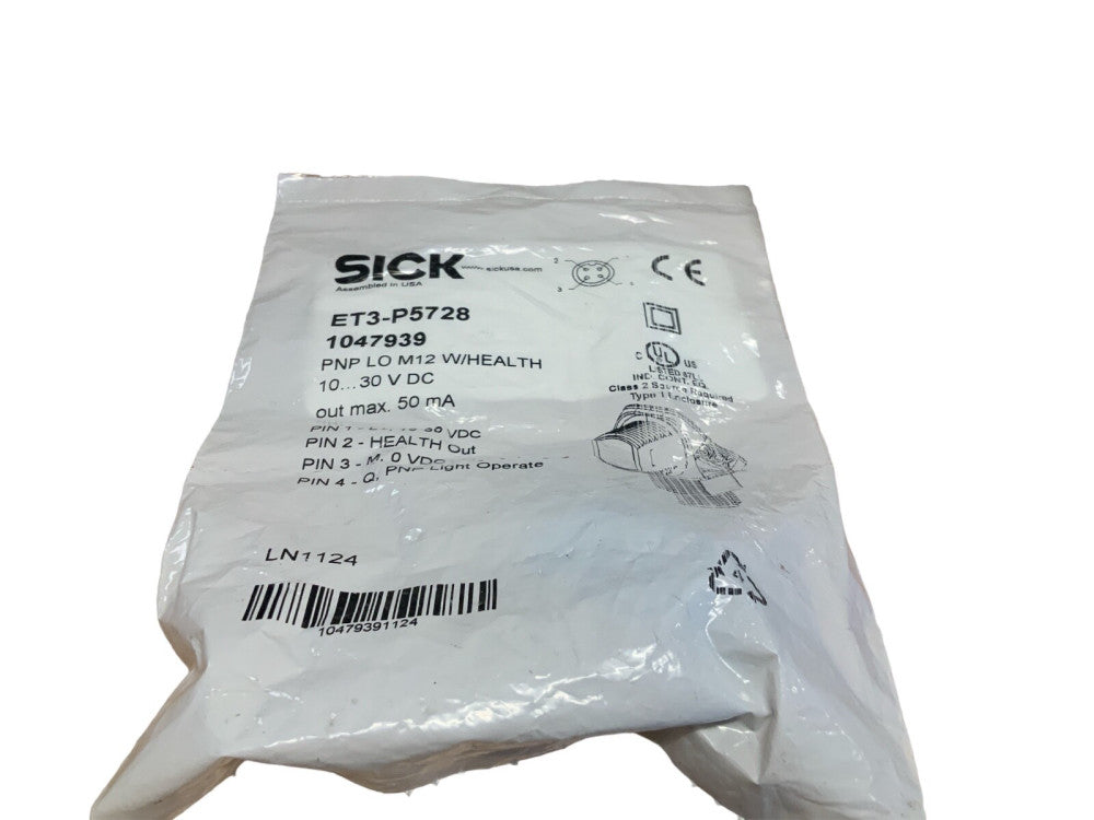 Sick ET3-P5728 Photoelectric Sensor 1047939, 10-30VDC