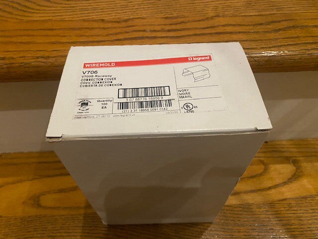 (Box of 100) Wiremold V706 700 Series STL Connection Cover, Ivory