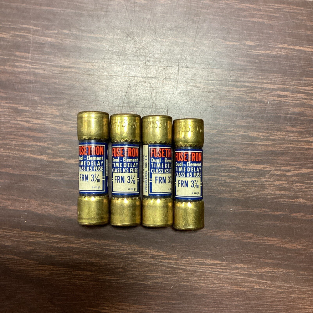 Fusetron Dual Element Class K9 Fuse FRN-3 2/10, Lot Of 4