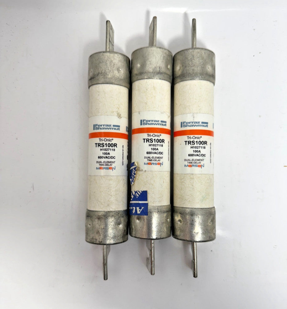 (Lot of 3) Ferraz Shawmut TRS100R 100A Fuse 600VAC/DC Dual-Element Time Delay