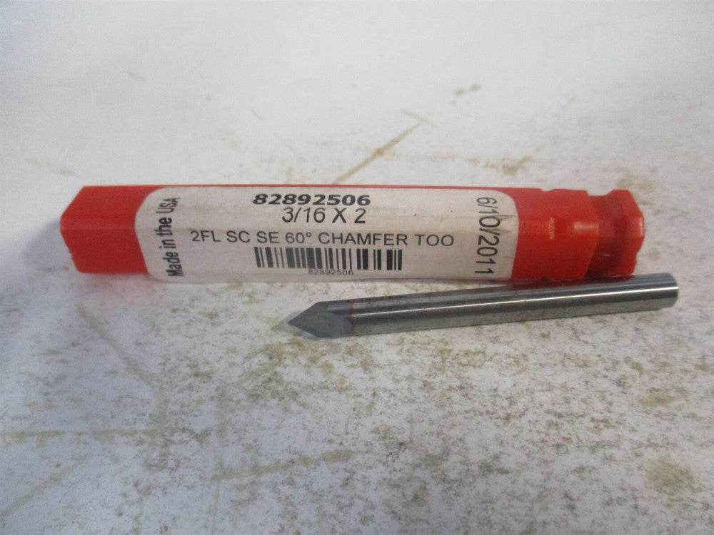 (921875060C4) 3/16" x 3/16" x 2" 60° 2-Flute Single Solid Carbide Chamfer Mill