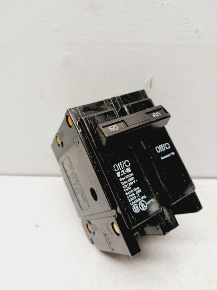 EATON BR260 60 AMP CIRCUIT BREAKER 2 POLE 120/240 VAC PLUG IN