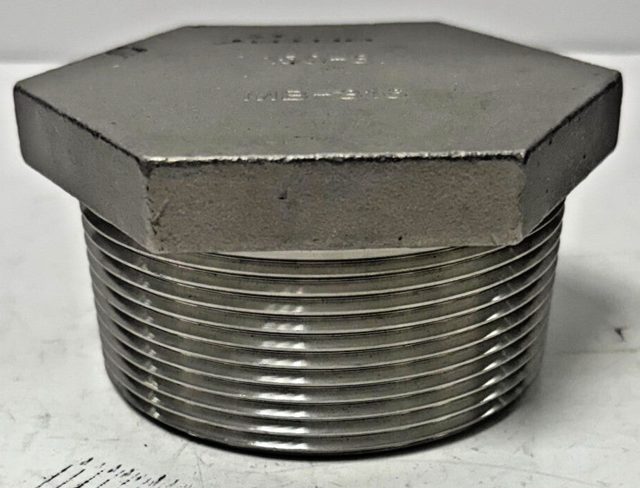 HEX HEAD PLUG STEEL HEAD STAINLESS STEEL THREADED BODY MB-316 150-3 TPI 8