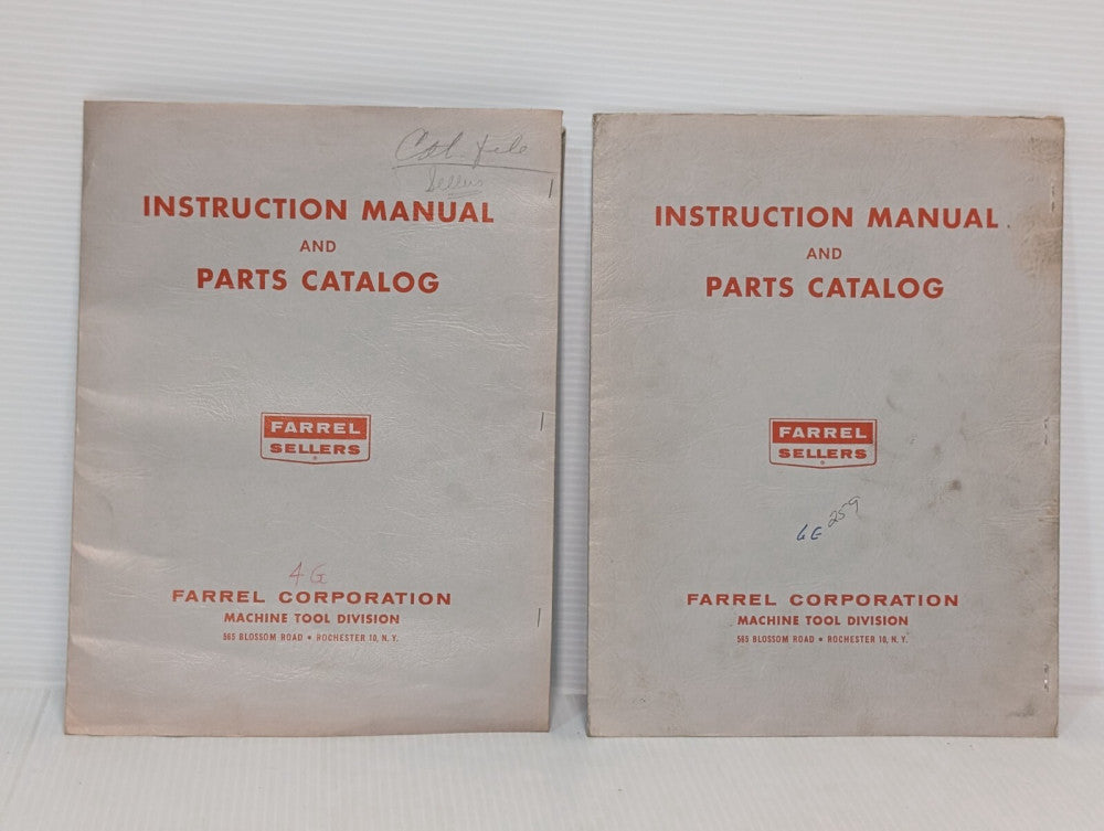 (2) Farrel Sellers Machine Tool 4G, 6G Drill Grinder Instruction & Parts Manuals