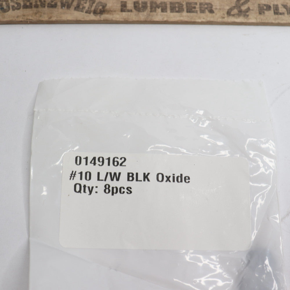 (8-Pk) Split Lock Washer Black Oxide #10 0.200" ID x 0.334" OD 0149162