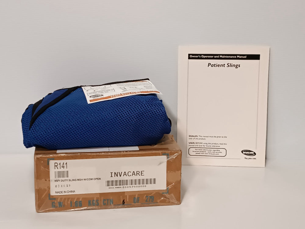 Invacare R141, 071619 Blue Heavy Duty Mesh Patient Sling with Commode Opening