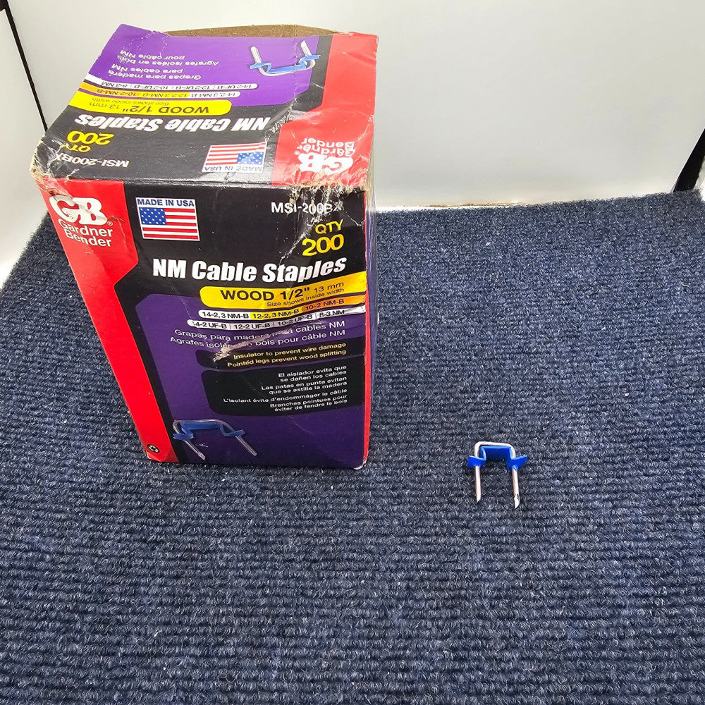 (200 Piece) Gardner Bender MSI-2008BX NM Cable Wood Insulated Staples Size 1/2"