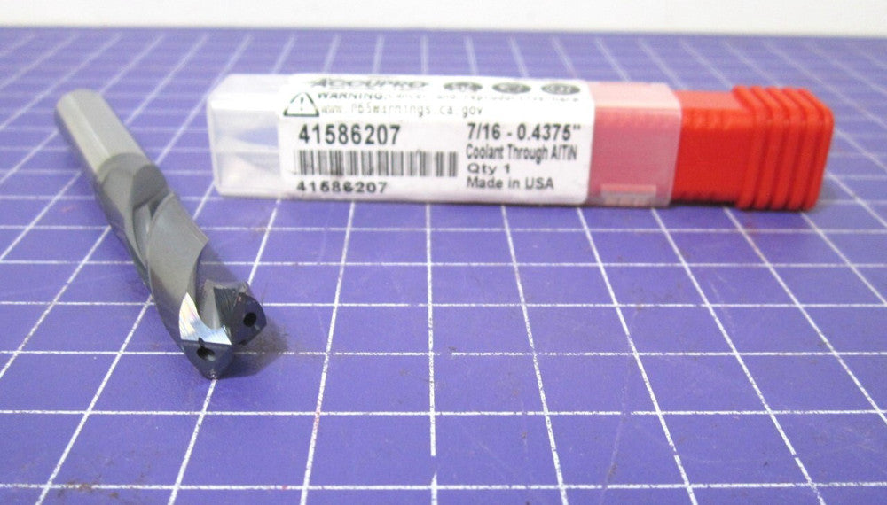 7/16" Solid Carbide Screw Machine Length Drill Bit 135° Through Coolant