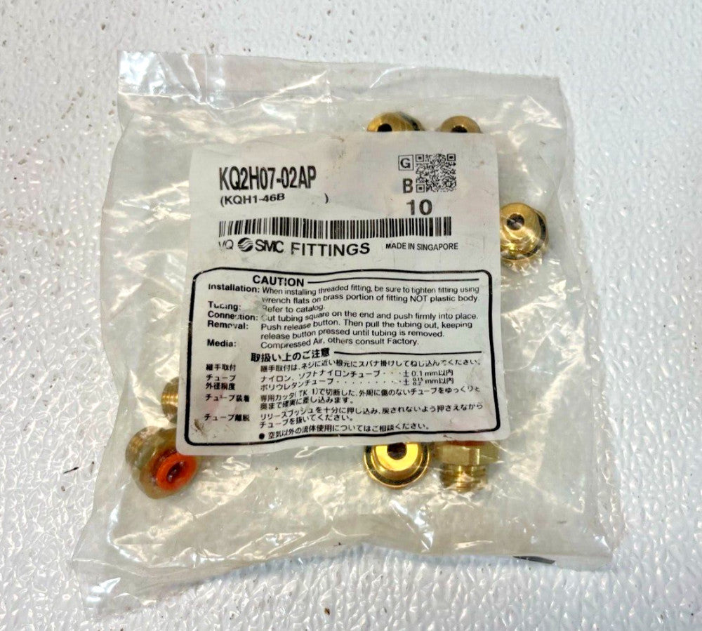 Bag of 10 SMC KQ2H07-02AP Fittings