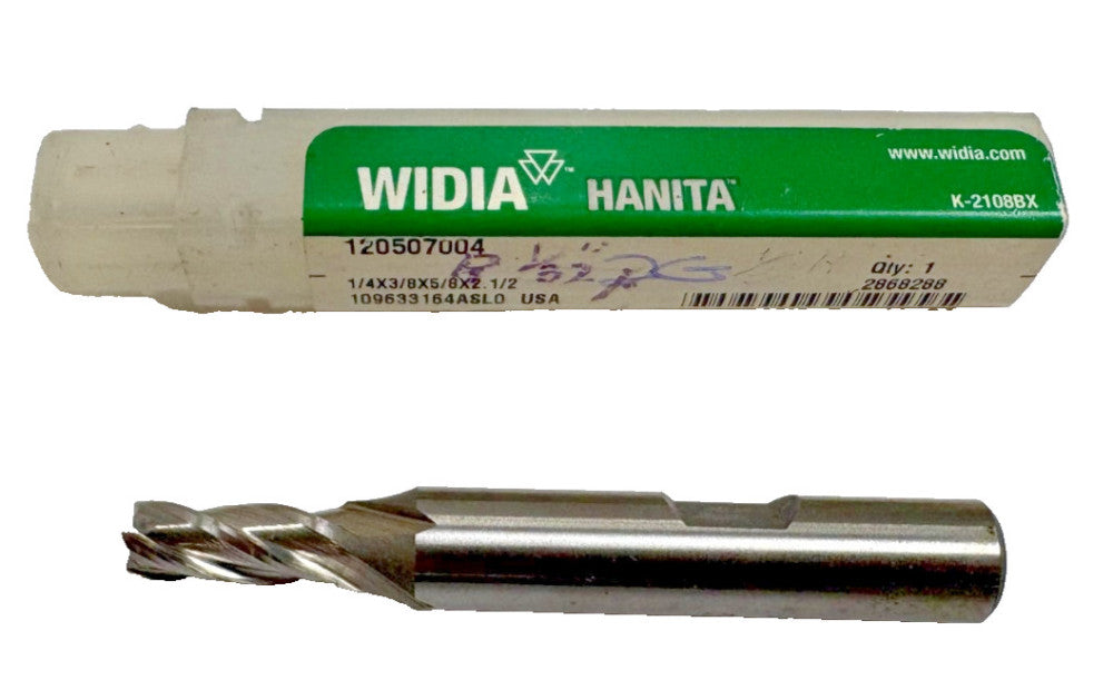WIDIA HANITA SQUARE END MILL, 4 FLUTE, 1/2" MILLING DIA, 5/8" IN LG OF CUT