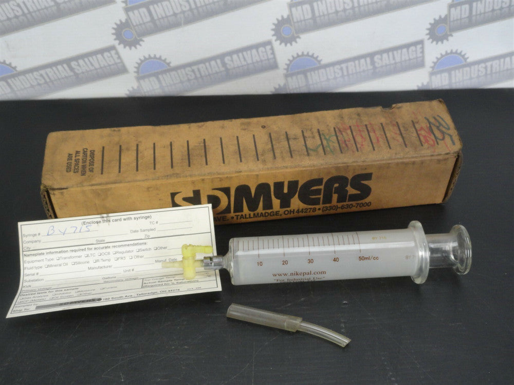 NIKEPAL BY715 INDUSTRIAL SYRINGE 50ml/cc Glass on Glass (NEW in BOX)
