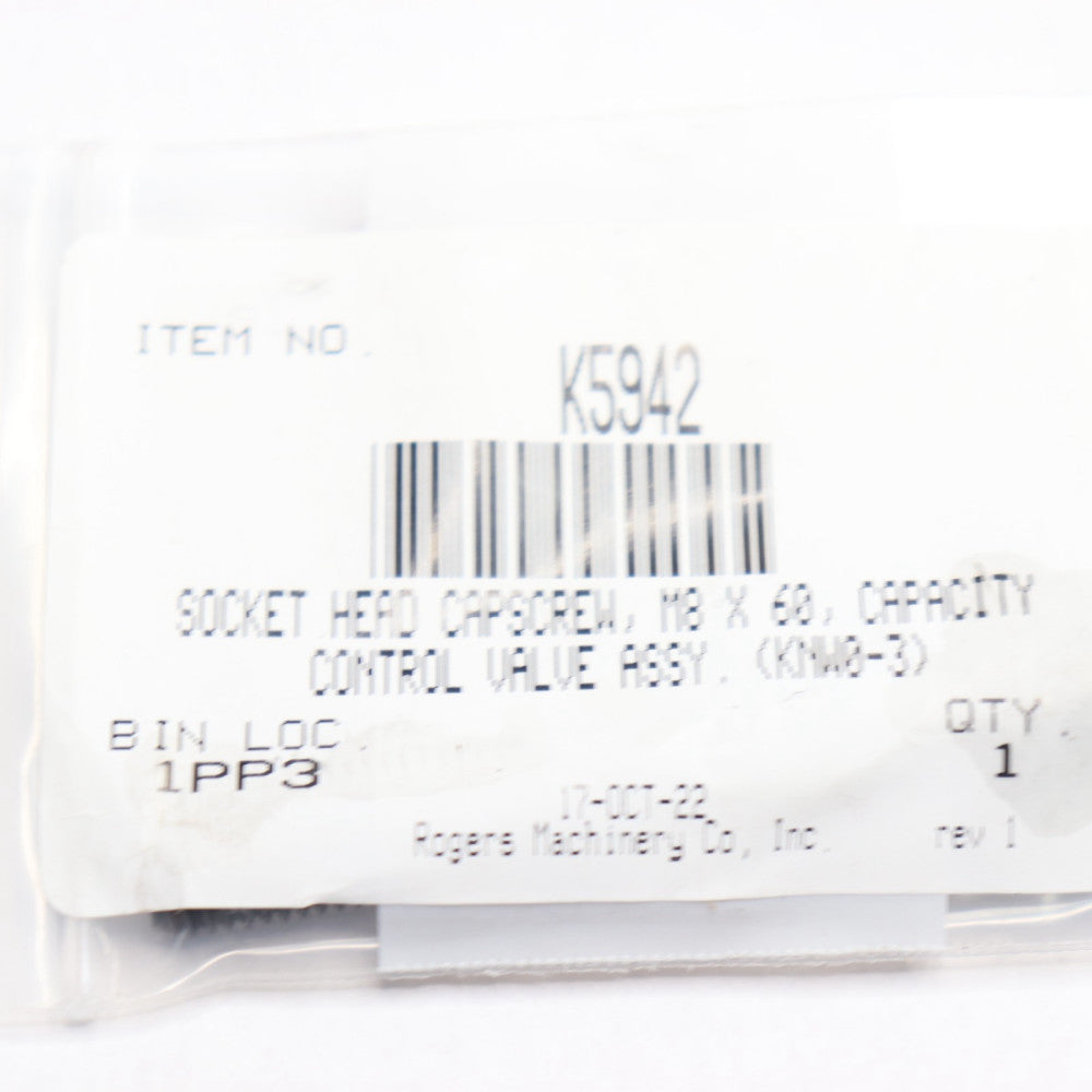 Roger Machinery Socket Head Cap Screw M8X60 Capacity Control Assy K5942