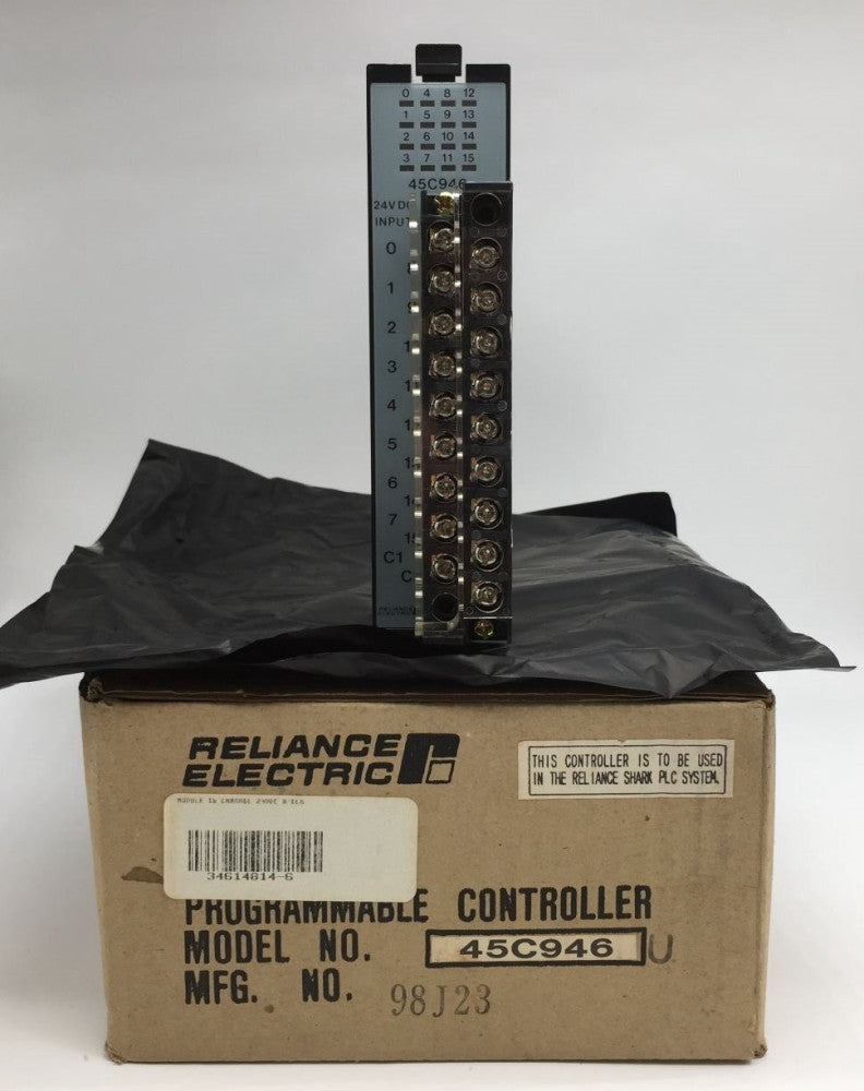 RELIANCE ELECTRIC 45C946 SHARK XL 24VDC INPUT MODULE 16 CHANNEL