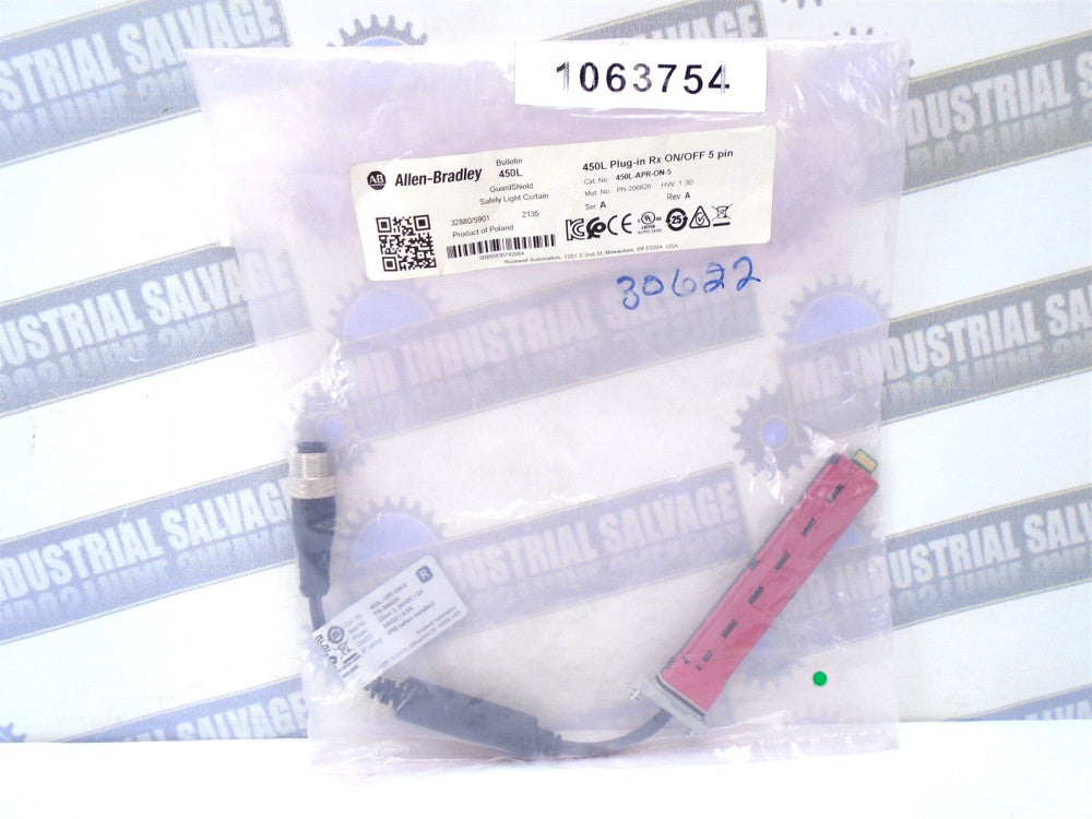 ALLEN BRADLEY 450LAPRON5 - M12 5-Pin On/Off Receiver Plug-In GUARDSHIELD 450L-B