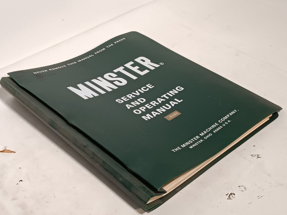 Minster OBI (Open Back Inclinable) 4F Service, Machine Operating Manual Ed. #805