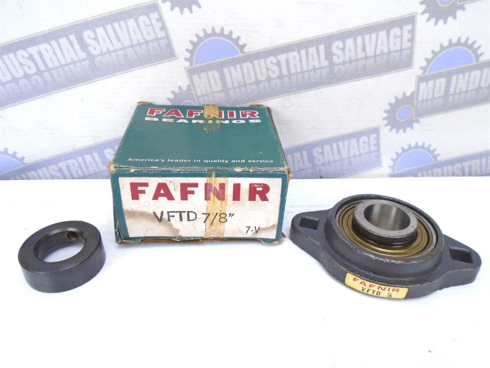 FAFNIR - VFTD7/8 - 7/8 Flange BEARING w/Eccentric COLLAR -(NEW OLD STOCK in BOX)
