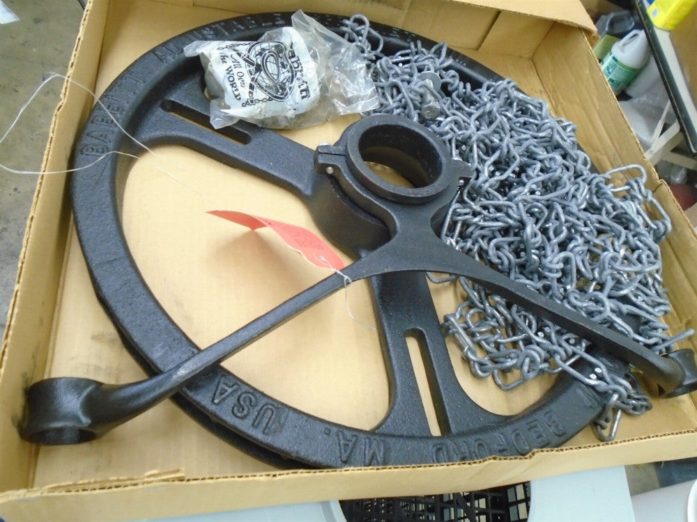 BABBITT Adjustable SPROCKET RIM w/40ft Chain & Guide - Size 4 - 19-1/4 to 22 DIA