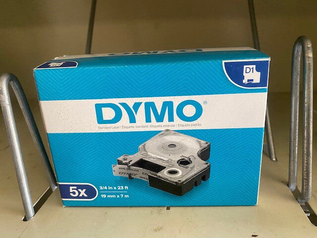 DYMO 5 Piece - Black on Clear Tape Label Compatible for DYMO 45800 D1 19mm 3/4"