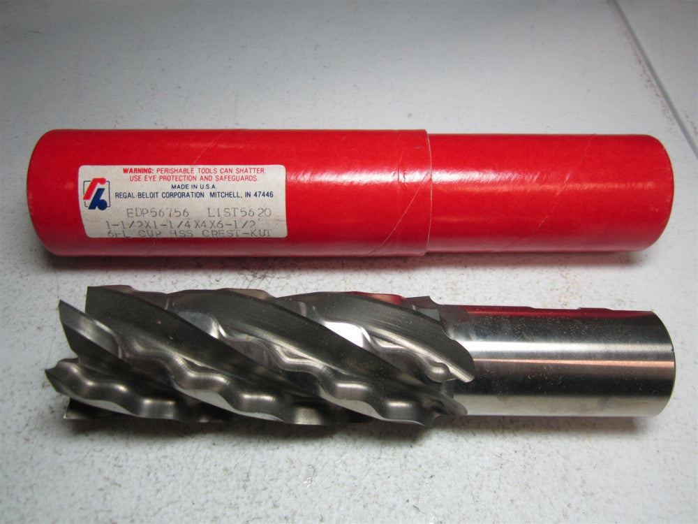 Regal Cutting Tools (56756) 1-1/2 x 1-1/4 x 4 x 6-1/2 6 Flute HSS Crest End Mill