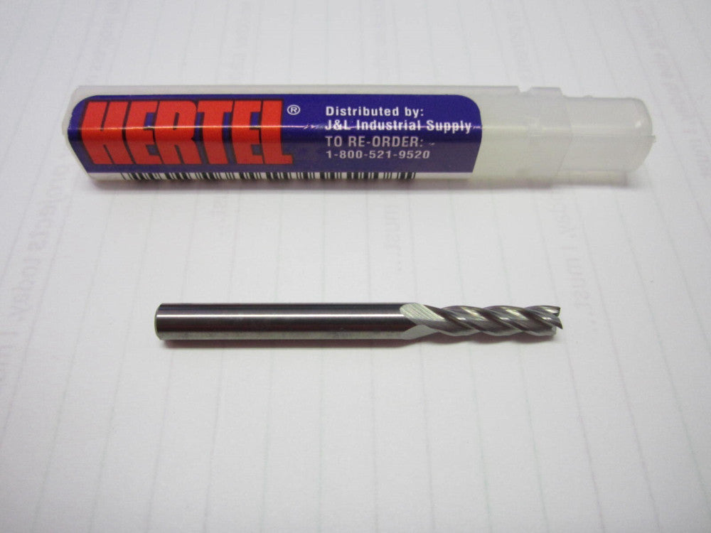 5/32" x 9/16" x 3/16" x 2" TiN Solid Carbide 4-Flute RH Single Square Endmill