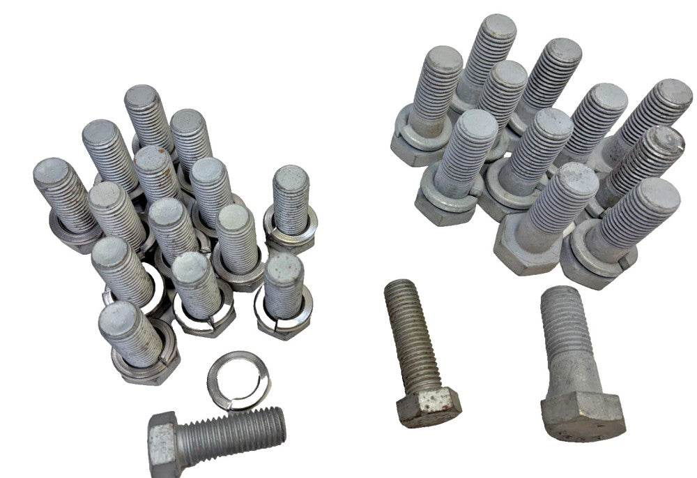 ASSORTED LOT OF 28, GALVANIZED STEEL BOLT, GRADE 8