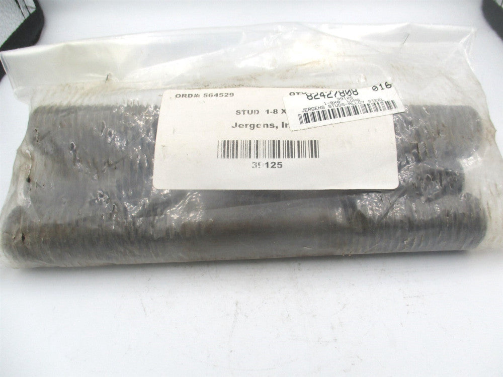 Jergens (39125) 1-8 2-1/2" x 8″ Alloy Steel Equal Double Threaded Stud - Qty 4