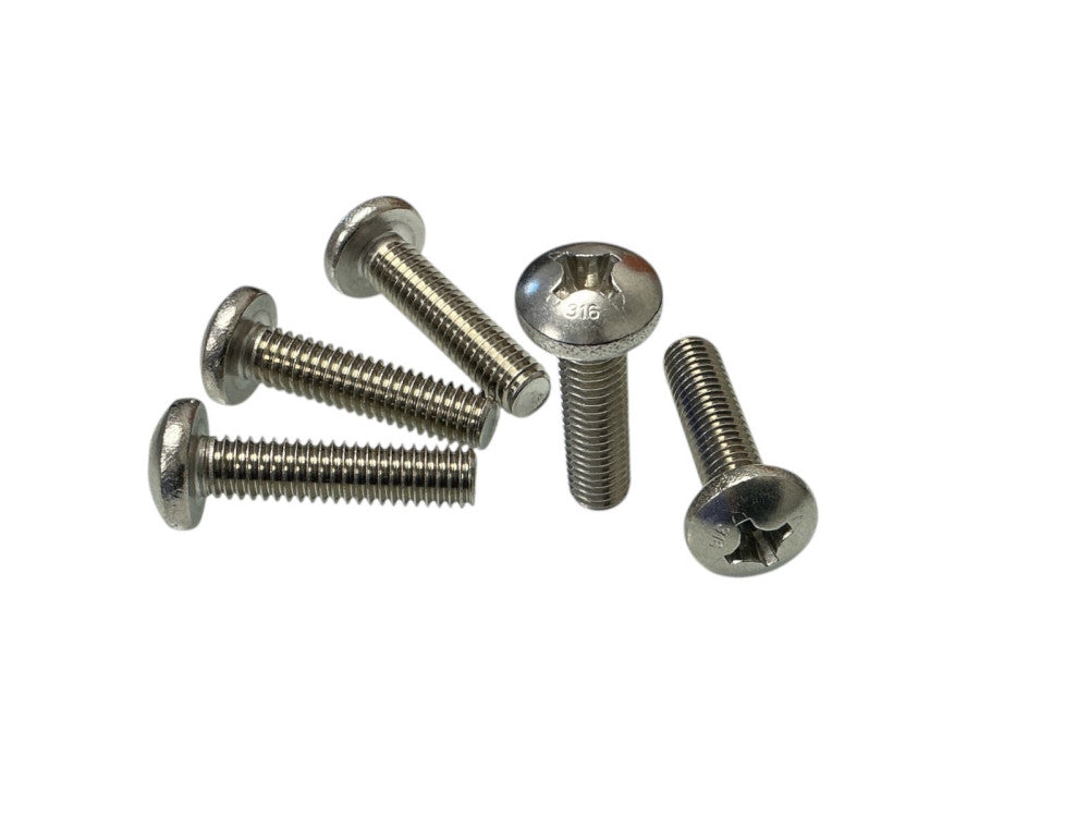 3/8-16 x 1-1/2" 316 Stainless Steel Phillips Pan Head Machine Screws Full Thread