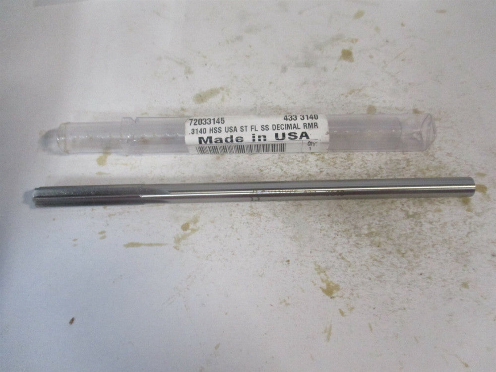 (433-0.3140) 0.314" x 1-1/2" x 6" Straight Shank HSS 6-Flute Chucking Reamer