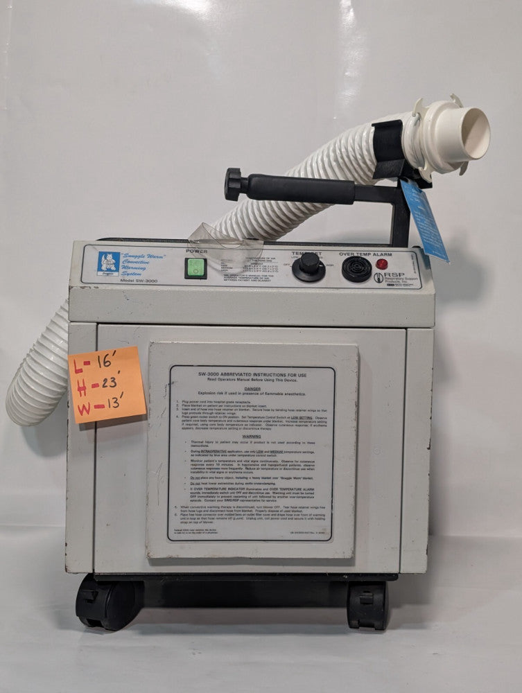 Respiratory Support Products SW-3000 "Snuggle Warm" Convective Warming System