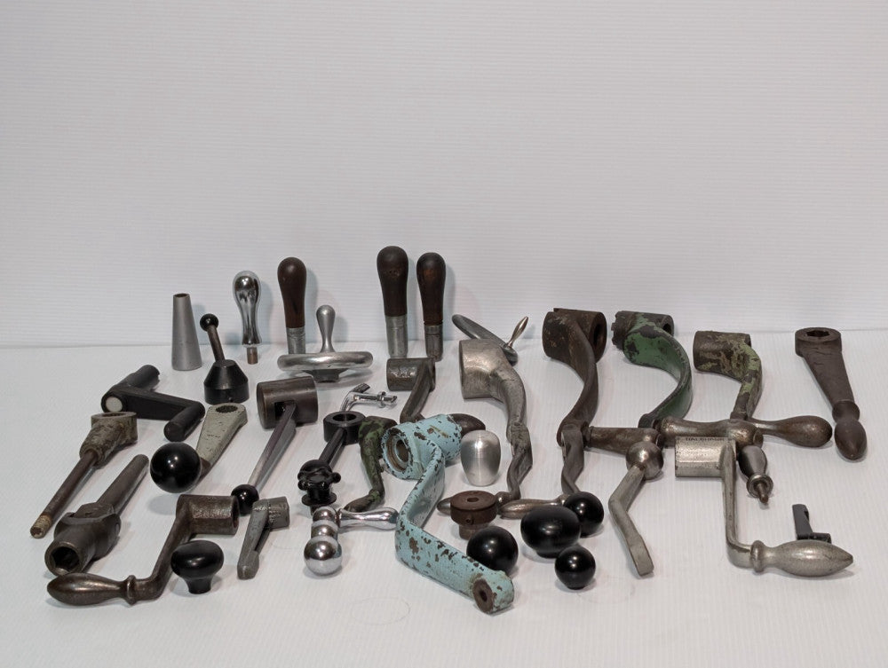 Assorted machine shop industrial hand grips, handles, wheel, knobs, Balcrank