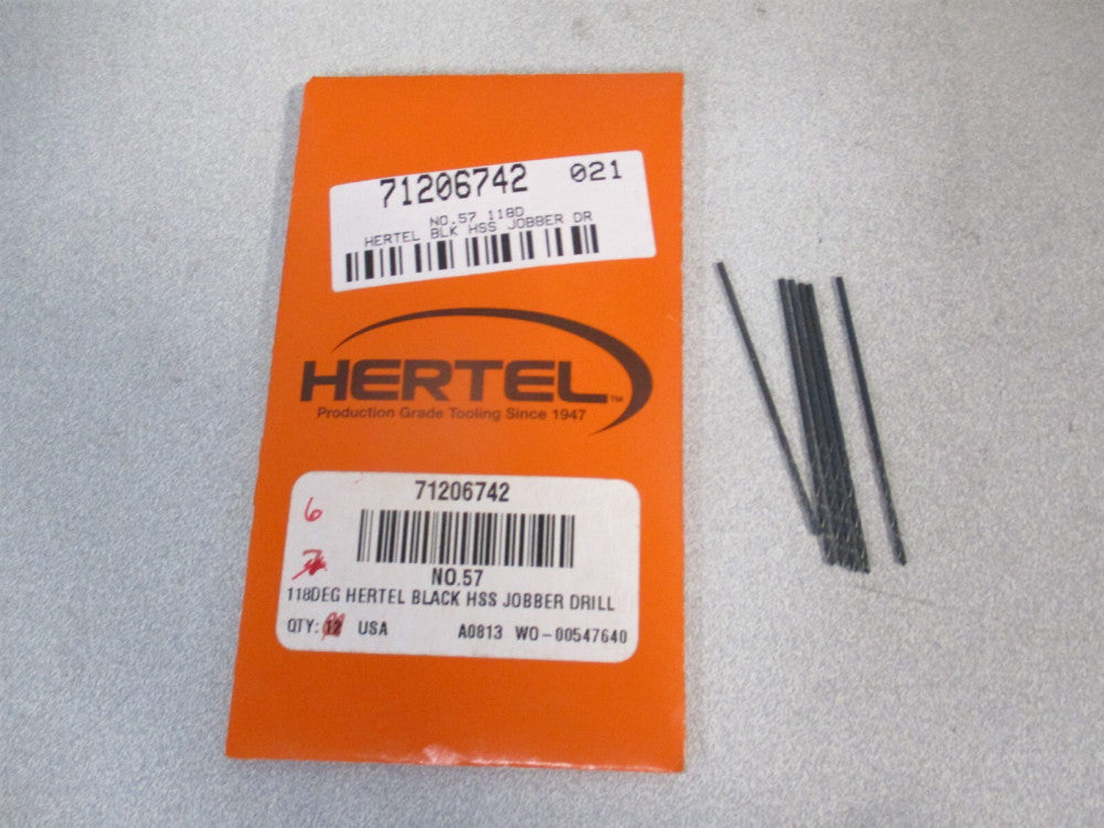 (71206742) #57 3/4" x 1-3/4" OAL 118° HSS RH Spiral Jobber Drill - Pack of 6
