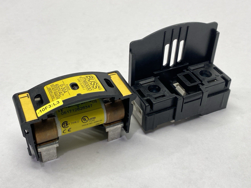 Bussmann JTN60030 Fuse Block Class J 30A 600VAC w/ Low-Peak LPJ-25SPI Fuse