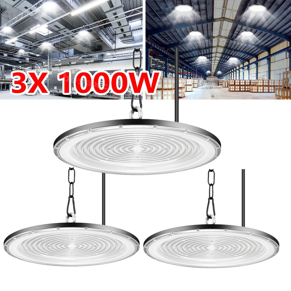 3Pack 1000W UFO LED High Bay Light Warehouse Industrial LED Shop Light Fixture
