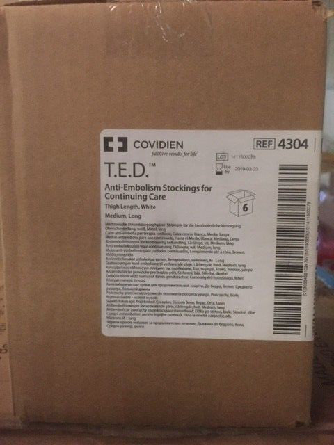 Covidien/Kendall 4304 T.E.D Anti-Embolism Stockings Thigh Length Continuing Care