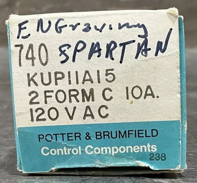 Potter & Brumfield KUP-11A15 Relay 120V, 1/4 HP, 50/60 Hz, 10 A, NOS Surplus