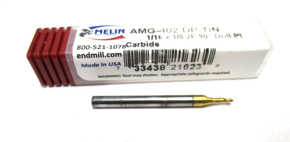 Melin Tool (21623) 1/16 x 1/8 x 3/16 x 1-1/2 2-Flute SE RH Carbide Drill Mill