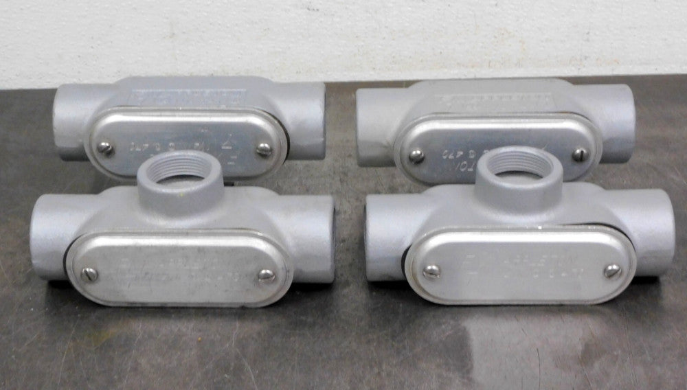 Appleton T47 1-1/4 inch Grayloy FM7 Conduit Body Lot of Four (4)