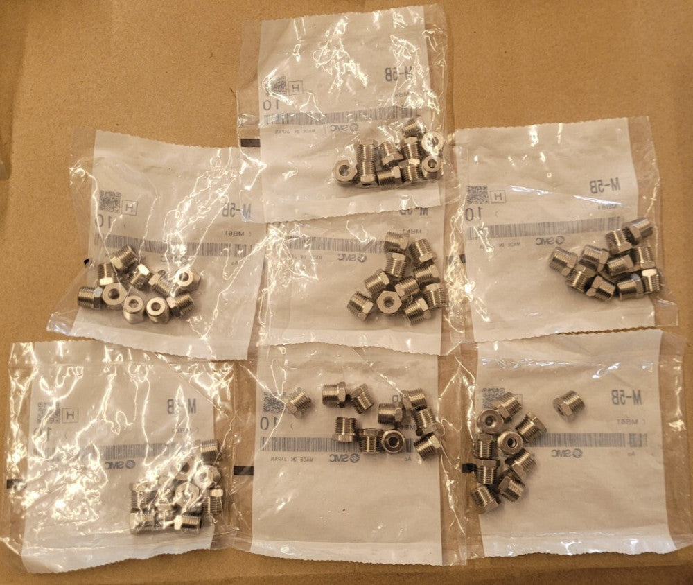Lot of 70 SMC Pneumatics M-5B Reducer Bushings R/18 to M5x0.8 Thread