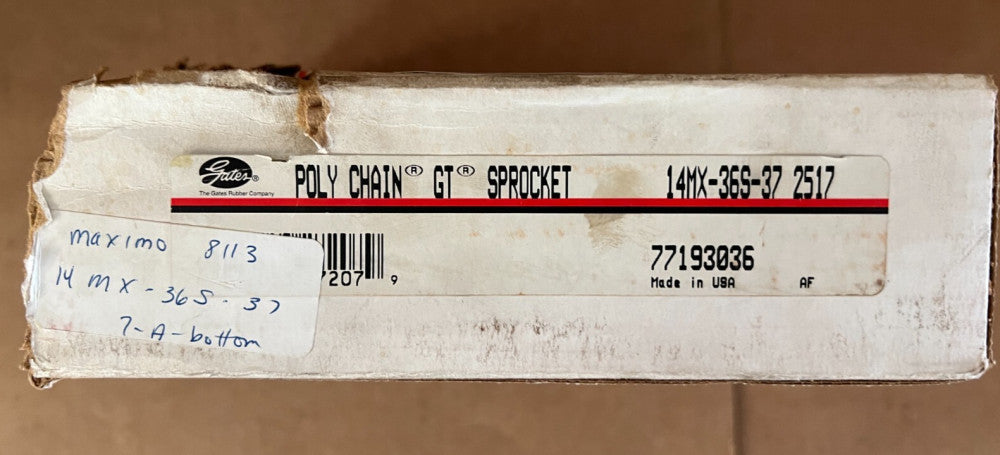 GATES, 14MX-36S-37 2517, POLY CHAIN GT SPROCKET, NEW! MAKE OFFER!