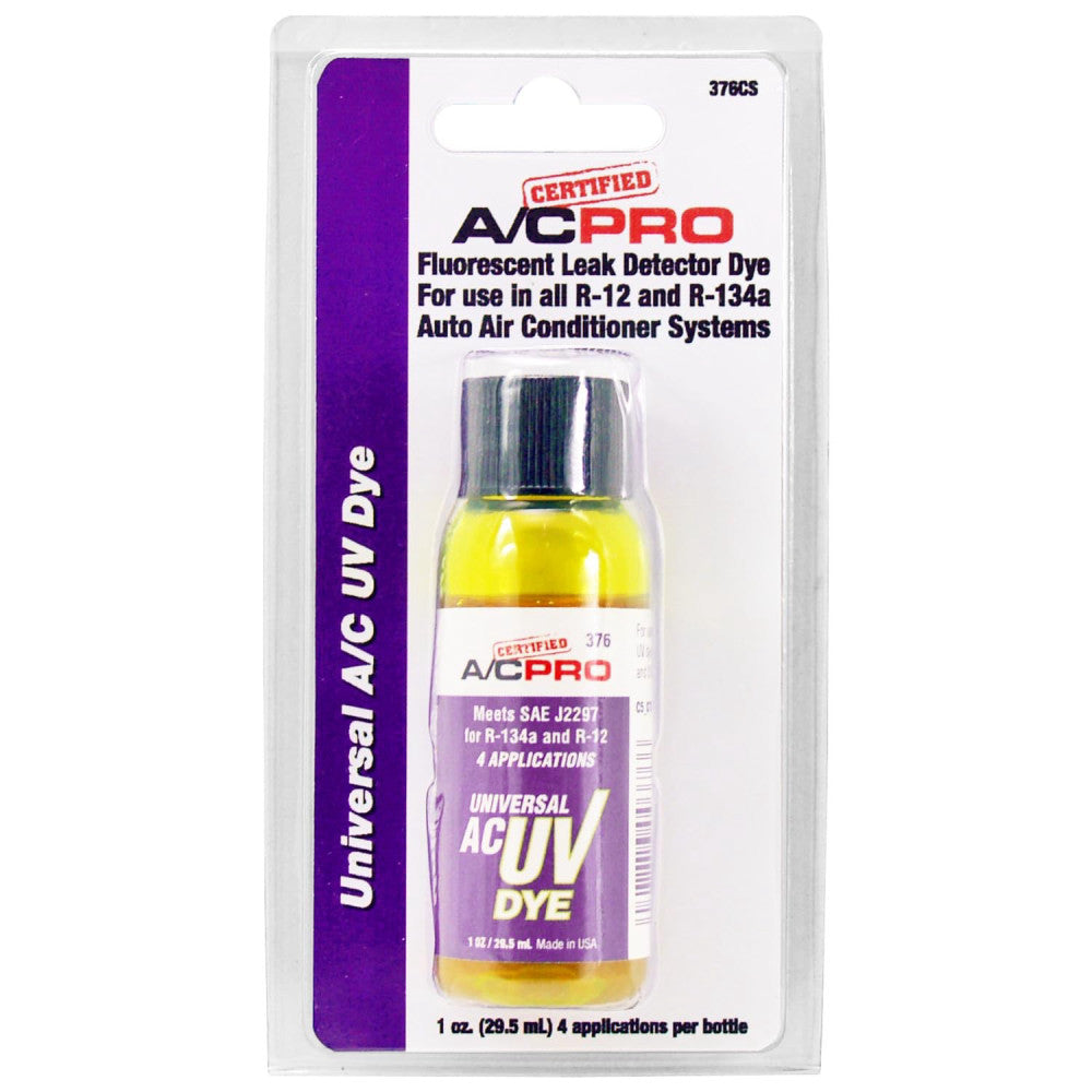 Four Applications of Certified UV Leak Detection Dye for Car AC Systems - 1 Oz
