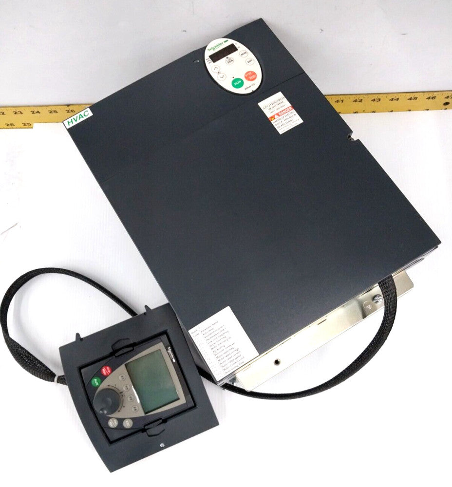 New Schneider 20 HP AC VFD Drive W/ Remote Keypad 240 VAC 3 Phase ATV212HD15M3X
