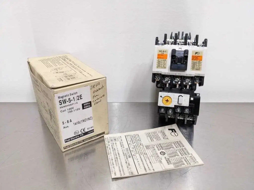 Fuji SW-5-1/2E Magnetic Switch 5-8A 4NW0H0AP11K Coil 100-110V 1 N.O. 1 N.C. New