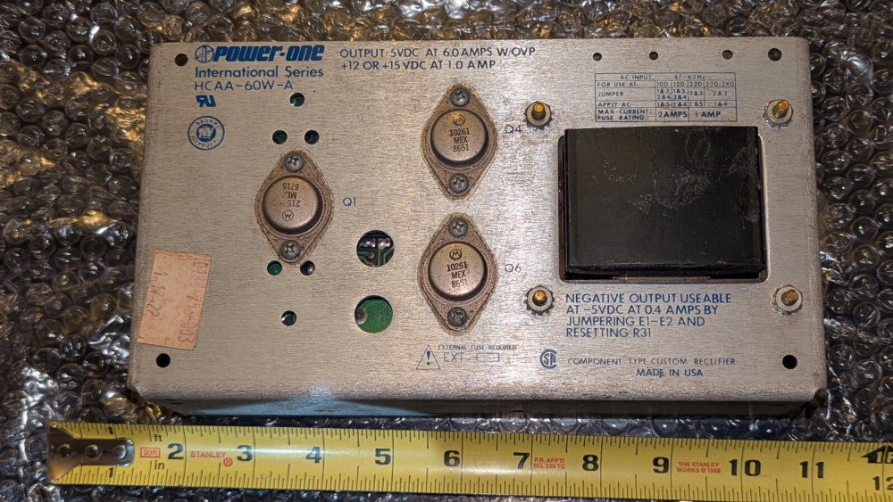 Power-One HCAA-60W-A International Series 5V@6A, 12V or 15V @1A NOS