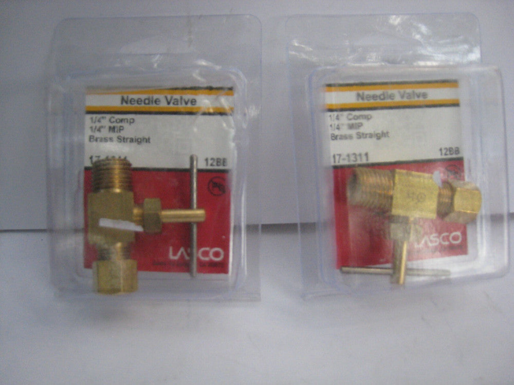 2 LASCO 17-1311 1/4-Inch Compression by 1/4-Inch Male Pipe Thread Needle Valve
