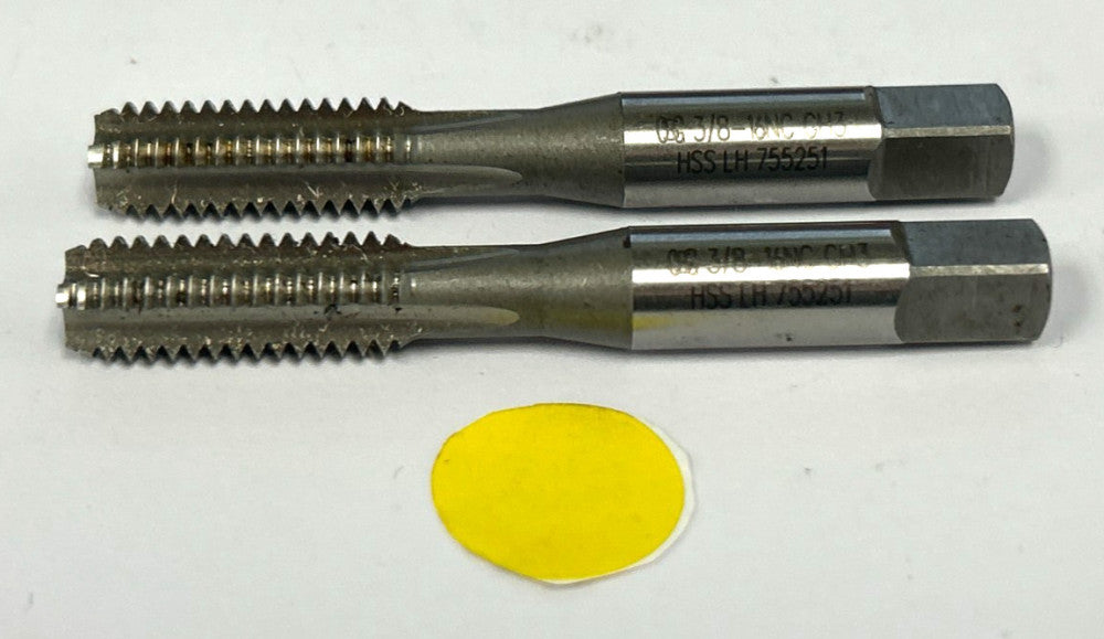 OSG LEFT HAND BOTTOMING TAP #3/8-16 NC GH3 LOT OF 2